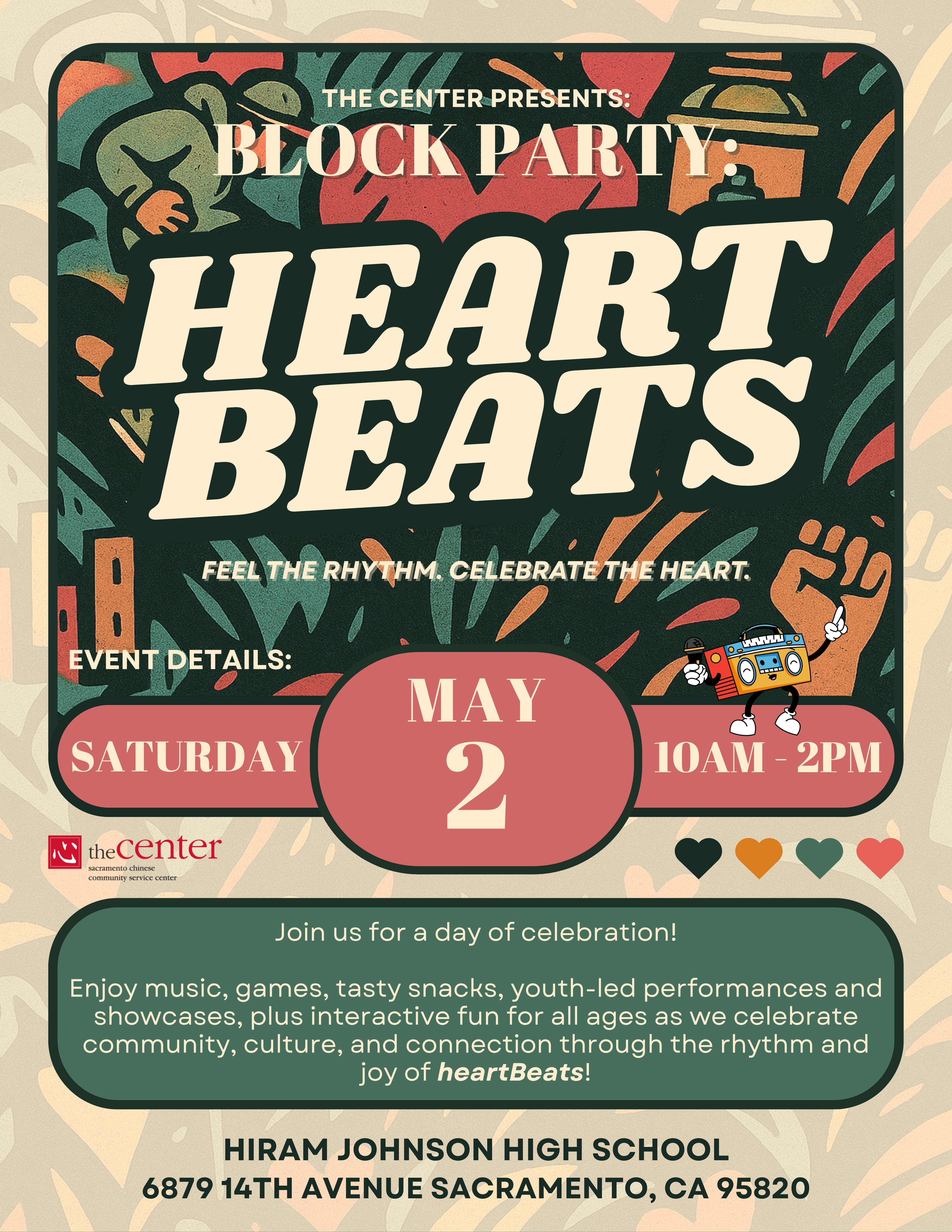 Community Event – The Center Presents: BLOCK PARTY – Heart Beats